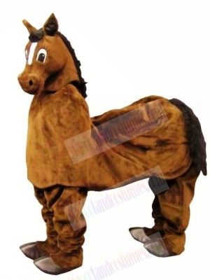 Cute Brown New 2 Person Horse Mascot Costume
