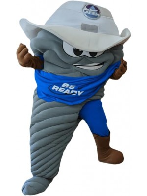 Gray Tornado Mascot Costume for Parties, Events, and Performances