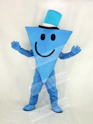 Mr Cool with Blue Hat Mascot Costume Cartoon	