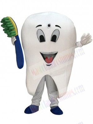 Tooth Mascot Adult Costume Tooth Dental Care Birthday Party Fancy Dress Outfit