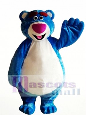 Cartoon Character Blue Bear Mascot Costume