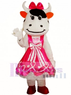 Pink Cattle Cow Mascot Costume