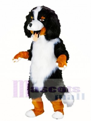 White and Black Sheep Dog Mascot Costume