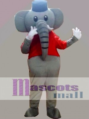 Grey Elephant Mascot Costume Cartoon