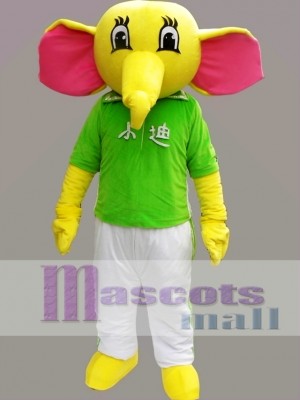 Yellow Elephant Mascot Costume Cartoon