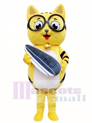 Yellow Cat Mascot Adult Costume