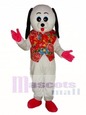 White Dog Mascot Adult Costume