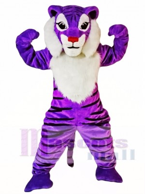 Purple Tiger Mascot Costume