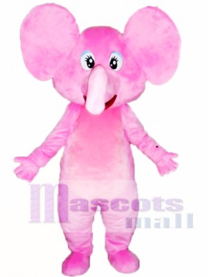 Happy Pink Elephant Mascot Costume