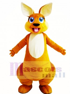 Happy Adult Kangaroo Mascot Costume