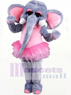 Pink and Gray Female Elephant Mascot Costume  