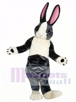 Black and White Pink Ears Rabbit Easter Bunny Mascot Costume