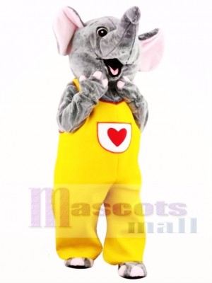 Female Cute Gray Elephant Mascot Costume  