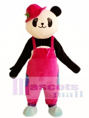 Cute Panda Red Hat Mascot Costumes  