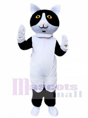 Black White Cat Mascot Costume