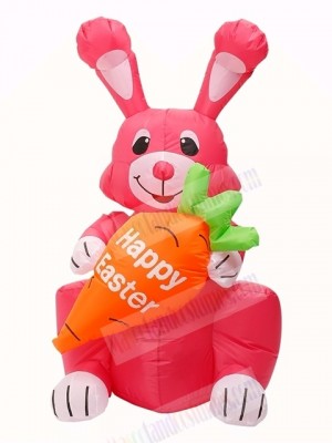 4 ft Inflatable Easter Bunny with LED Luminous Lights Outdoor Indoor Holiday Decoration Yard Lawn Home Outside Art Decor