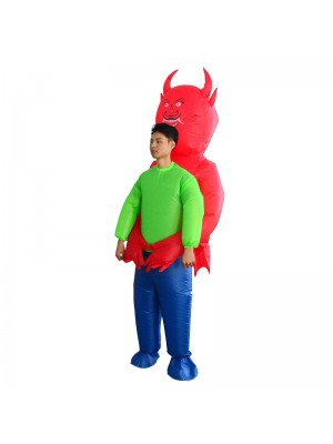 Red Devil Demon Monster Carry me Inflatable Costume Halloween Christmas Costume for Adult