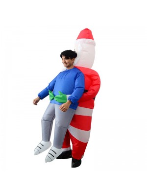 Santa Claus Carry me Inflatable Costume Halloween Christmas Costume for Adult