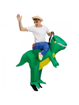 Dinosaur Ride on Inflatable Costume Blow up Costume for Adult/Child Green