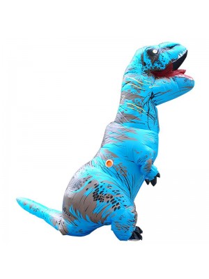 Blue Tyrannosaurus T-Rex Dinosaur Inflatable Costume Halloween Xmas for Adult/Kid