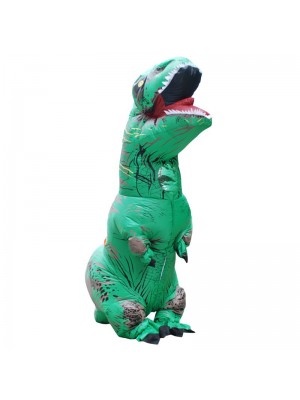 Green Tyrannosaurus T-Rex Dinosaur Inflatable Costume Halloween Xmas for Adult/Kid