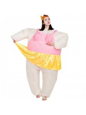 Ballerina Inflatable Costume Tiara Crown Halloween Christmas Costume for Adult Sakura Pink