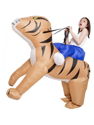 Tiger Carry Me Ride on Inflatable Costume Halloween Xmas Costume for Adult