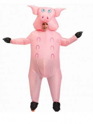 Pink Pig Inflatable Halloween Christmas Holiday Blow Up Costumes for Adults