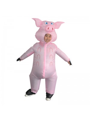 Pink Pig Inflatable Halloween Christmas Holiday Blow Up Costume for Kid