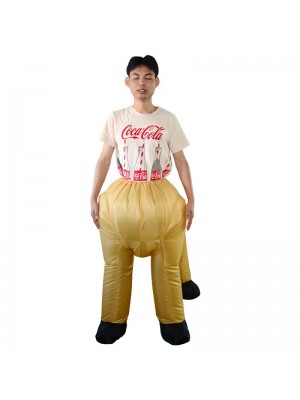 Yellow Centaur Half-man Half-horse Inflatable Costume Halloween Christmas Holiday Costume for Adult