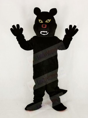 Fierce Black Wolf Mascot Costume Cartoon