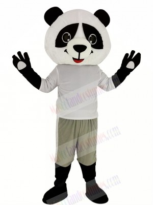 Cute Panda with Gray Coat Mascot Costume Animal