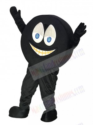 Black Hockey Puck Mascot Costume