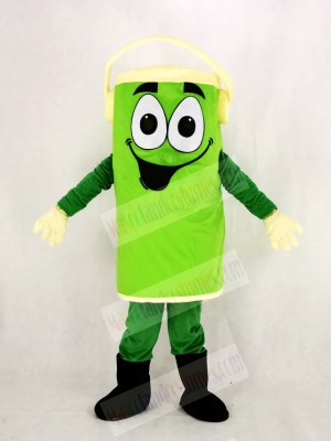 Green Peter Paint Can Mascot Costume Cartoon
