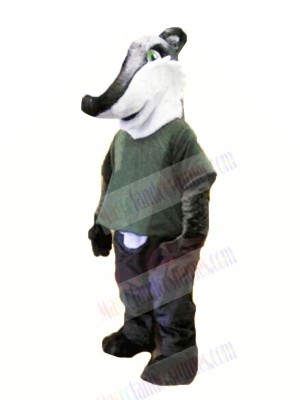 Gray Shirt Badger Mascot Costume Animal	