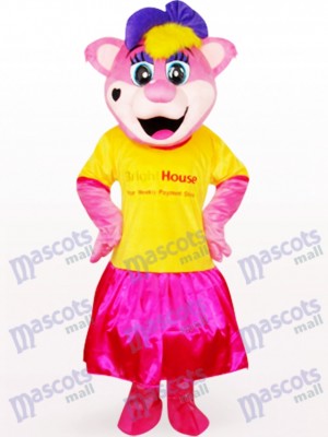 Yellow Female Pipi Bear With Logo Anime Mascot Costume