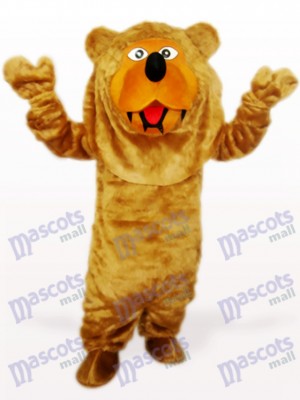 Brown Long Hair Bear Animal Mascot Costume