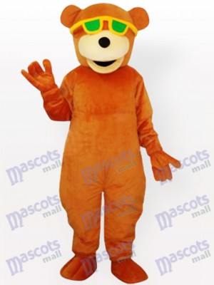 Glasses Wearing Bear Adult Mascot Costume