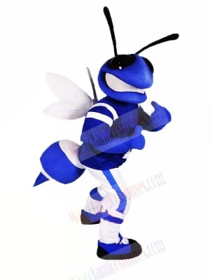 Blue Bee with White Wings Mascot Costumes Animal