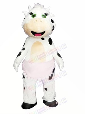 Cute White Cow Mascot Costumes Animal