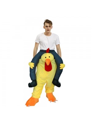 Yellow Chicken Carry me Ride on Halloween Christmas Costume for Adult/Kid