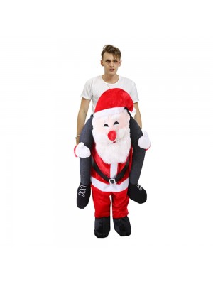 Smiling Santa Claus Carry me Ride on Halloween Christmas Costume for Adult/Kid