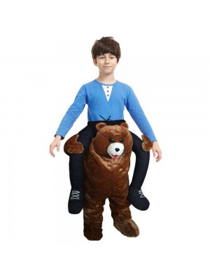 Brown Teddy Bear Carry me Ride on Fancy Dress Costume for Kid