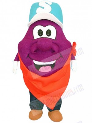 Plum Guy mascot costume