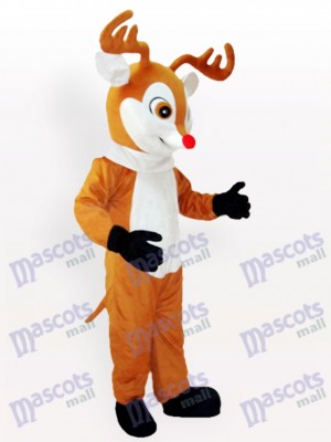 Yellow Reindeer Adult Mascot Costume