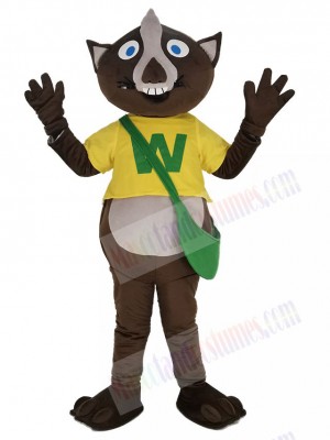 Wombat in Yellow T-shirt Mascot Costume