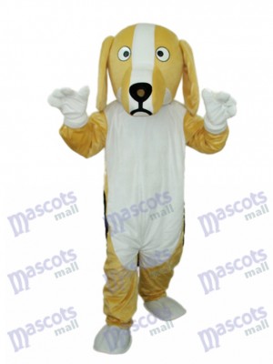 Khaki and White Dog Mascot Adult Costume