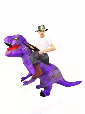 Purple Tyrannosaurus T-Rex Inflatable Carry Me Ride On Costume