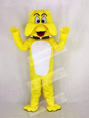 Yellow Bulldog Mascot Costume Cartoon 