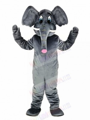 Gray Elephant Adult Mascot Costume Cartoon